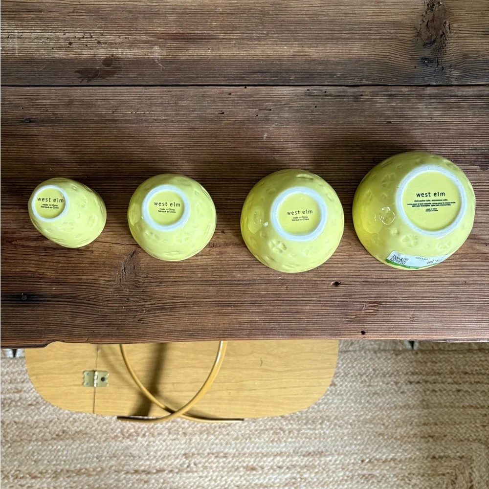 Set of Yellow Embossed west elm measuring cups